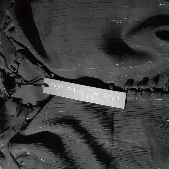 House of Harlow 1960 Lurex Pinstripe Dress | Size 6 | Black - Picture 5 of 5